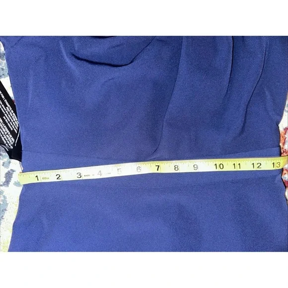 NWT KAY UNGER Sz 4 Navy Long Balloon Sleeve Full-Length Formal Sheath Dress - Picture 14 of 16